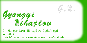 gyongyi mihajlov business card